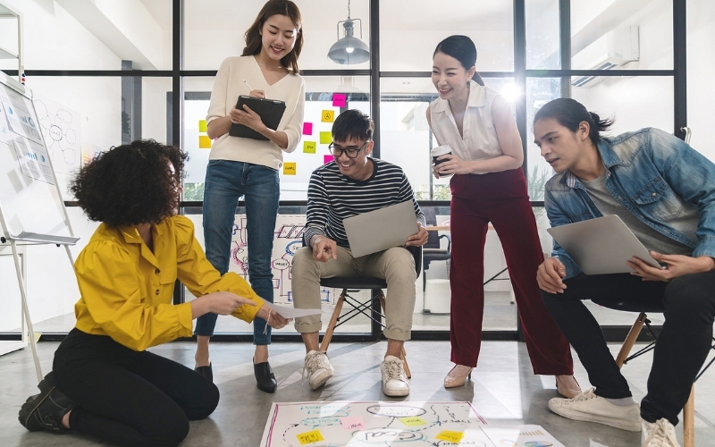 Group of people working on a project