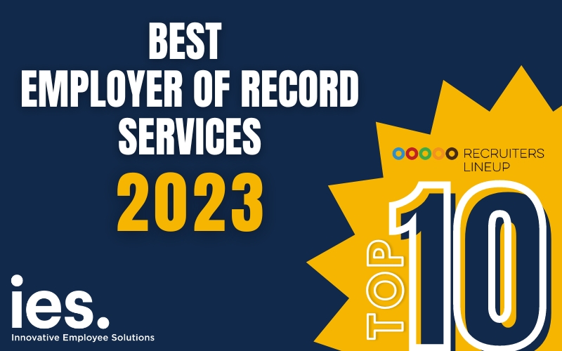 Best Employer of Record Services 2023 on the left side of the banner. Top 10 on the right side of the banner.